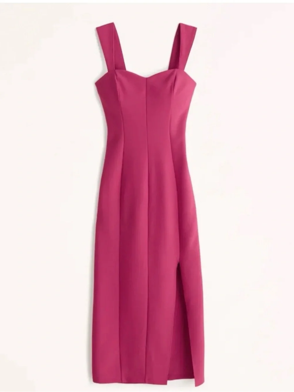 Abercrombie & Fitch Hot Pink Square-Neck Dress with slit